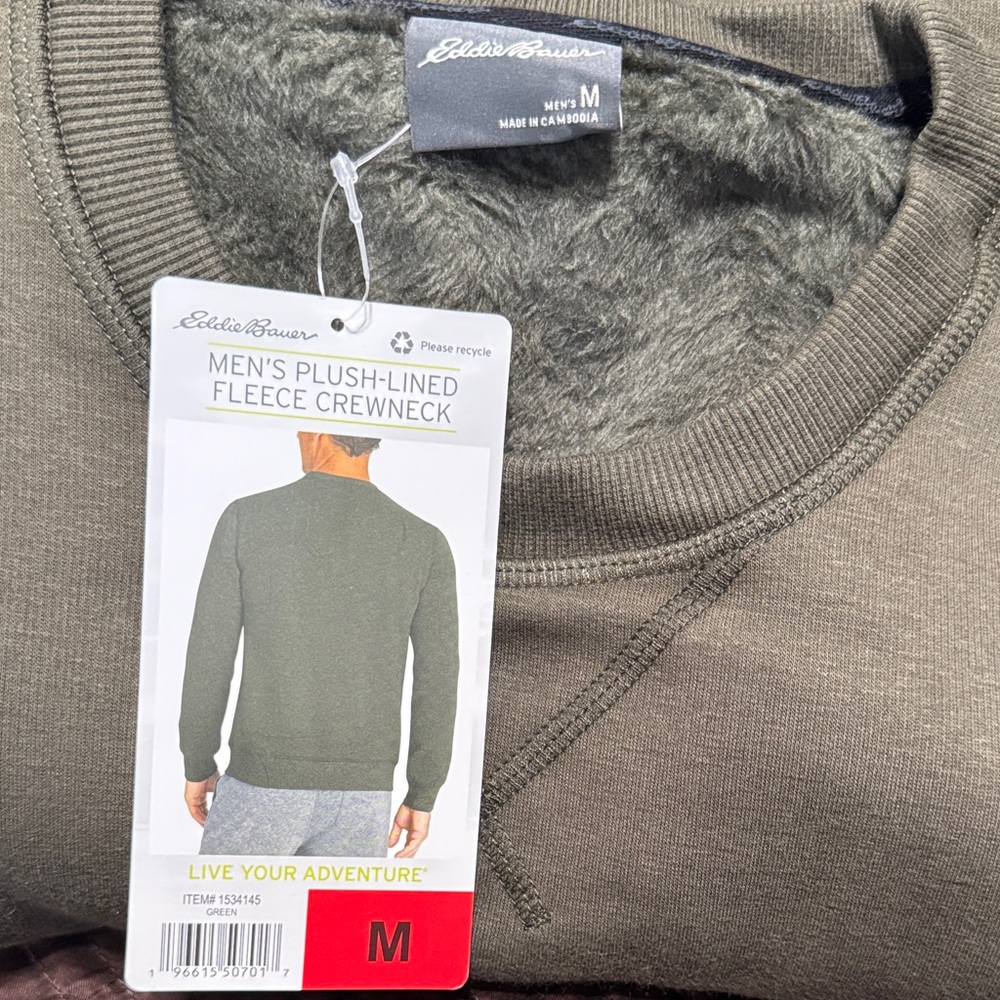 Eddie Bauer Men's Fleece Crewneck Sweater - Green